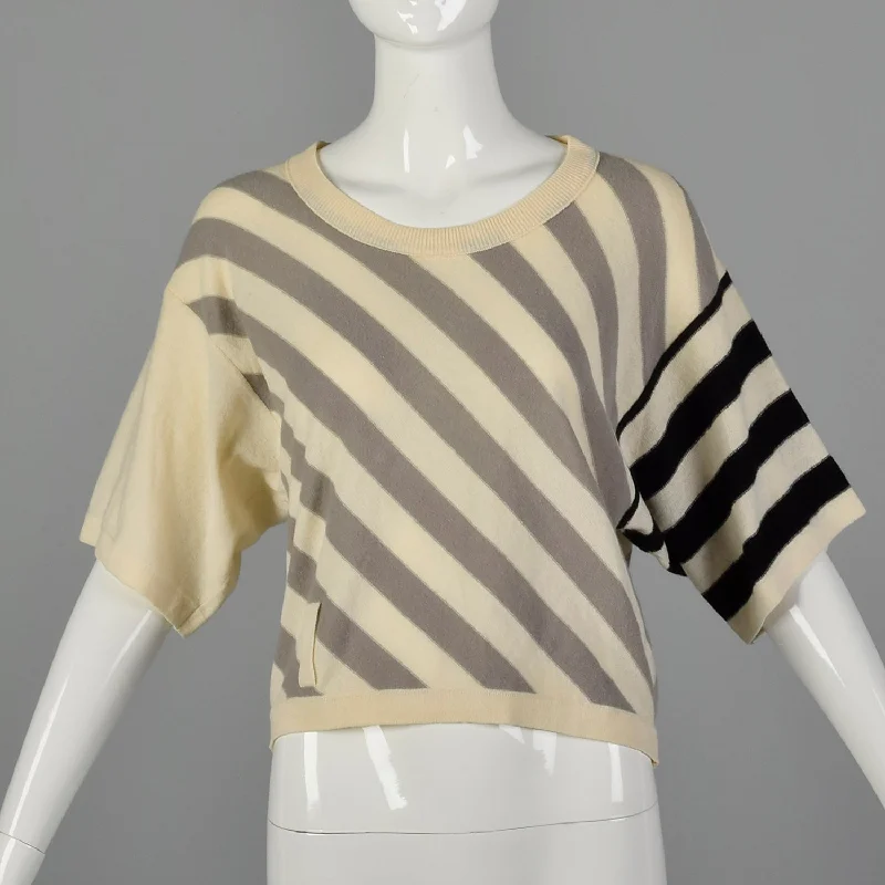 Sonia Rykiel Small Short Sleeve Striped Sweater Anti-Pilling Anti-Shrink Durable