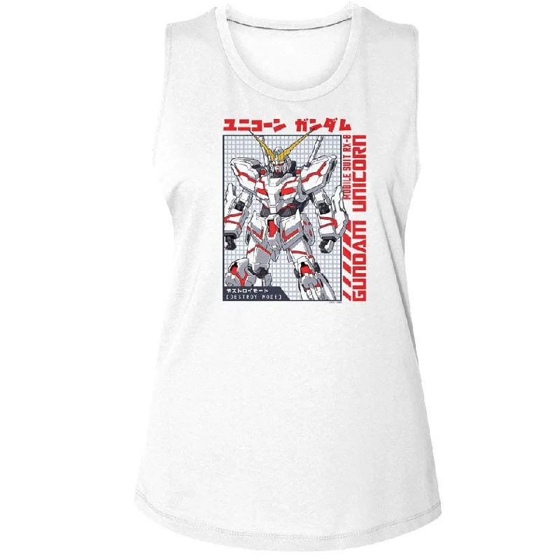 MOBILE SUIT GUNDAM Tank Top, Unicorn D Mode striped tank top