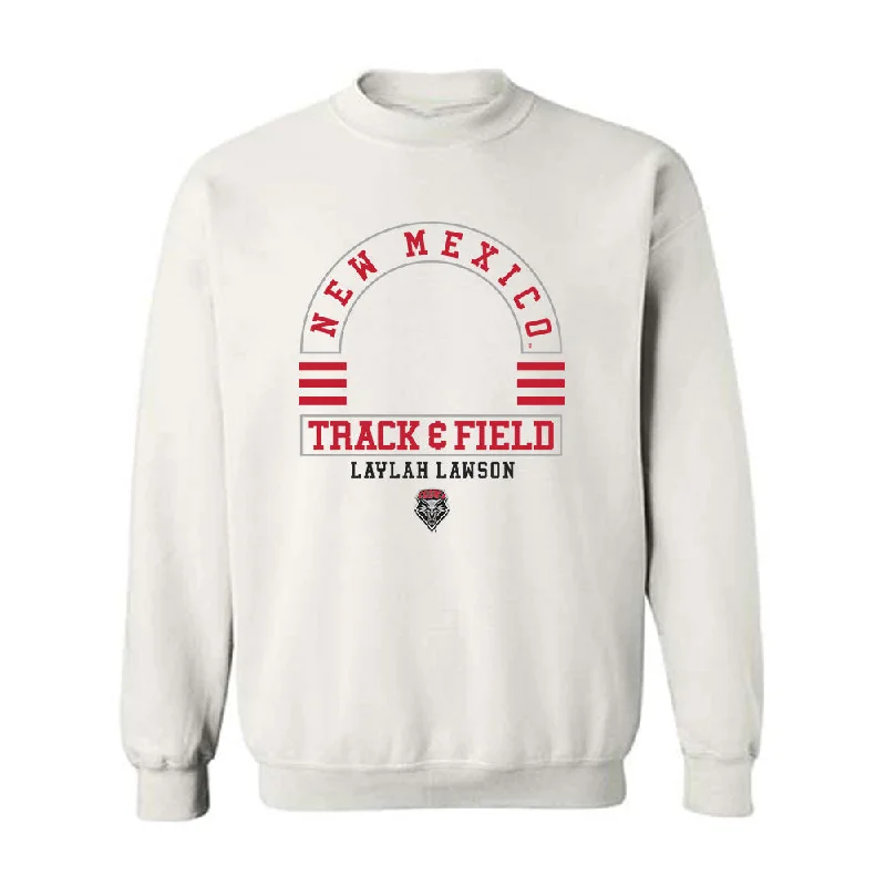 New Mexico - NCAA Women's Track & Field : Laylah Lawson - Classic Fashion Shersey Crewneck Sweatshirt Hoodie with Hidden Zipper Minimalist Clean