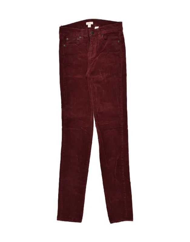 J. CREW Womens Stretch Skinny Casual Trousers W24 L30 Burgundy Cotton Trousers Travel Practical J. CREW Womens Stretch Skinny Casual Trousers W24 L30 Burgundy Cotton Trousers Travel Practical