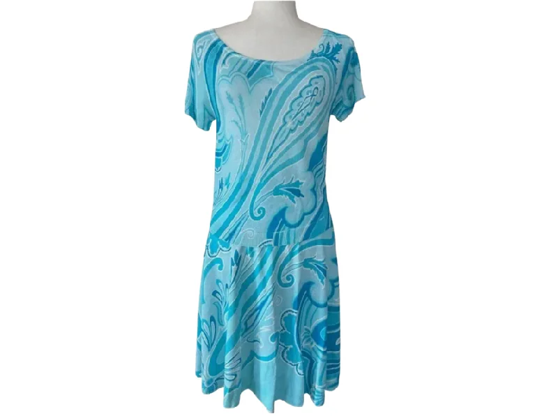 Etro Aqua Blue Paisley Print Skirt & Top Set cashmere skirt plush