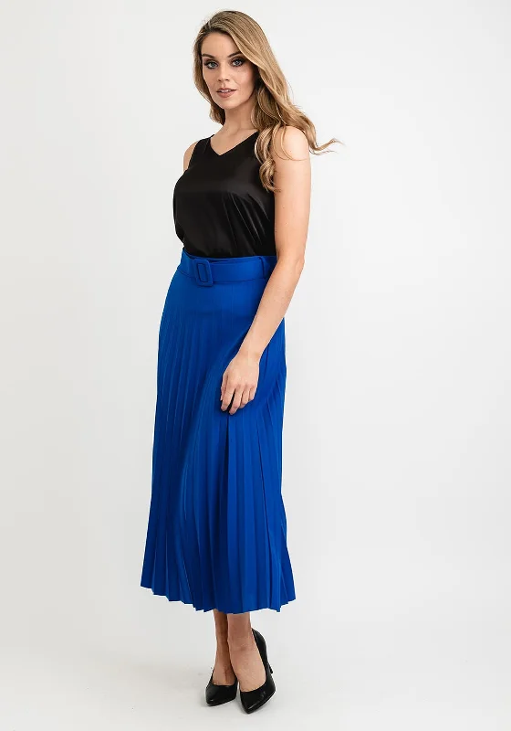 Seventy1 One Size Pleated Maxi Skirt, Royal Blue leather skirt sleek