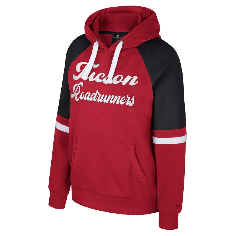 Tucson Roadrunners Women's Colosseum Fairfax Oversized Pullover Hoodie Hoodie with High Neck Warm Protective Tucson Roadrunners Women's Colosseum Fairfax Oversized Pullover Hoodie Hoodie with High Neck Warm Protective
