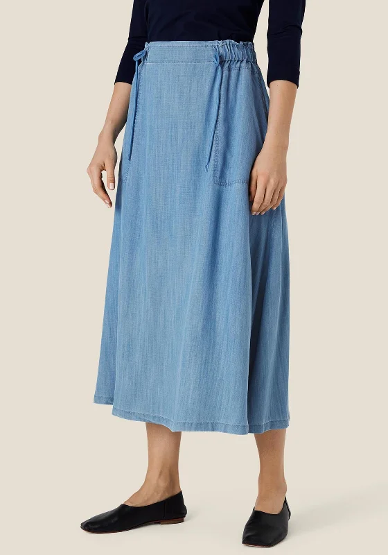 Masai Silje Soft Denim Skirt, Light Blue leather skirt bold