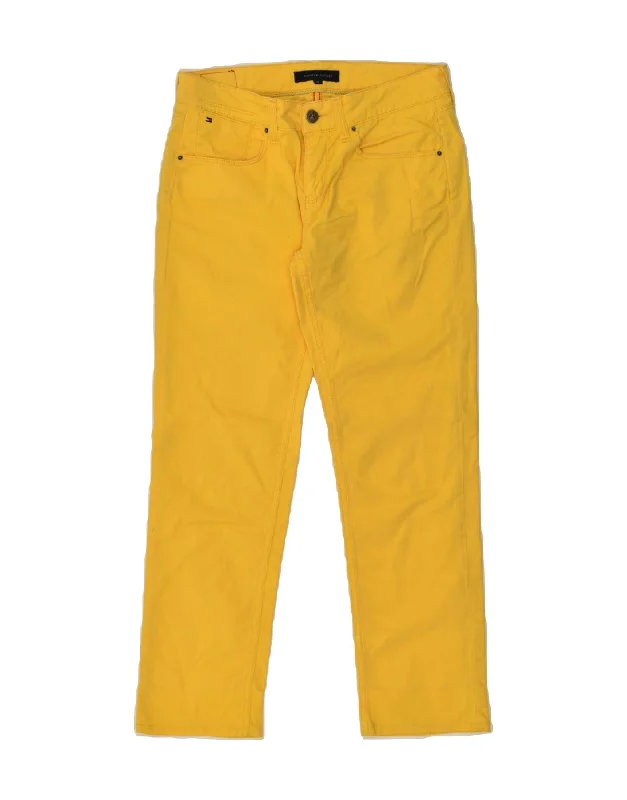 TOMMY HILFIGER Womens Straight Casual Trousers W27 L27 Yellow Trousers Spring Floral TOMMY HILFIGER Womens Straight Casual Trousers W27 L27 Yellow Trousers Spring Floral