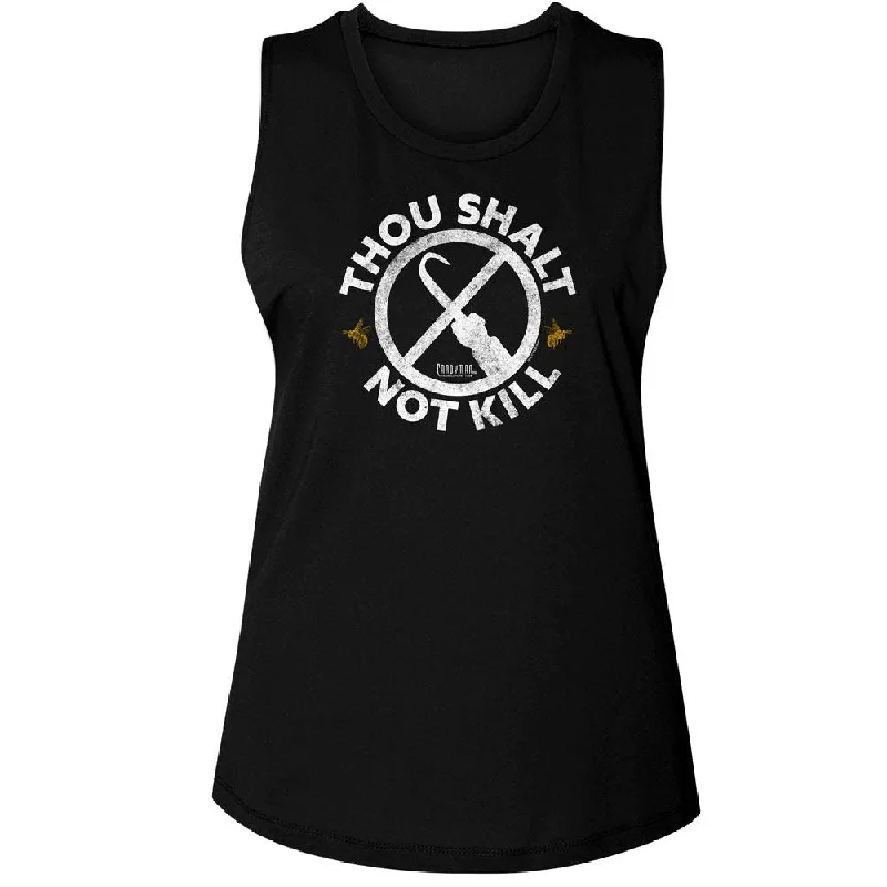 CANDYMAN Tank Top, Thou Shalt Not Kill lime green tank