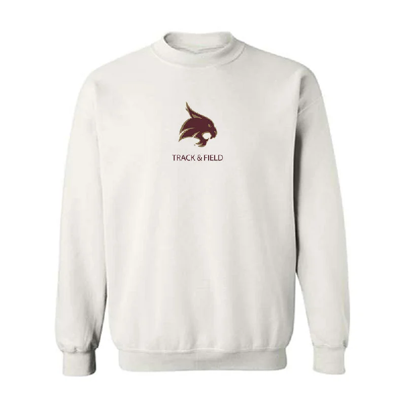 Texas State - NCAA Women's Track & Field : Destiney Rose - Crewneck Sweatshirt Hoodie with Button Placket Classic Preppy Texas State - NCAA Women's Track & Field : Destiney Rose - Crewneck Sweatshirt Hoodie with Button Placket Classic Preppy