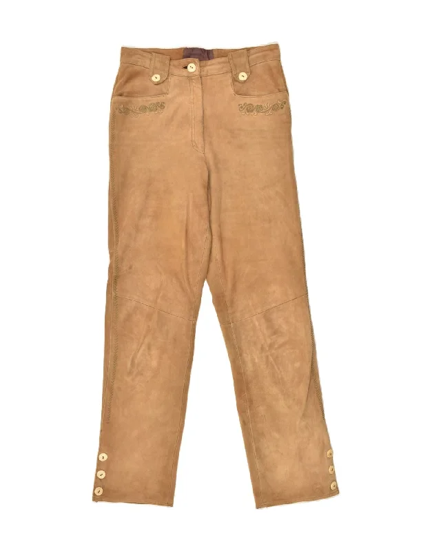 LEKRA Womens Straight Casual Trousers EU 38 Medium W30 L32 Brown Leather Trousers Travel Practical LEKRA Womens Straight Casual Trousers EU 38 Medium W30 L32 Brown Leather Trousers Travel Practical