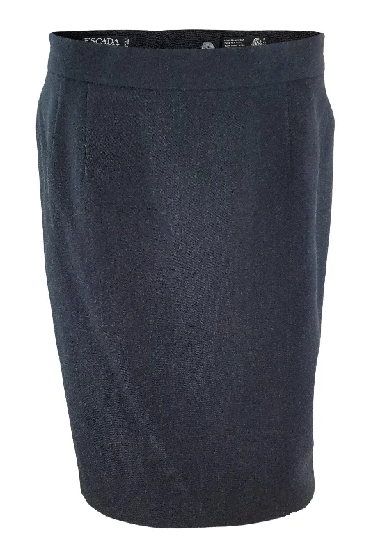 ESCADA Vintage 1980s Grey Wool Knee Length Pencil Skirt (40) lace skirt delicate