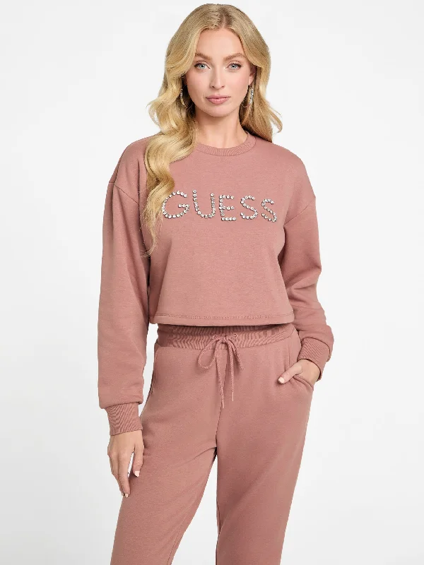 Camila Rhinestone Sweater Houndstooth Herringbone Solid
