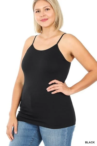 "The Cami" Fitted Stretchy Tank Top in Black coral tank top
