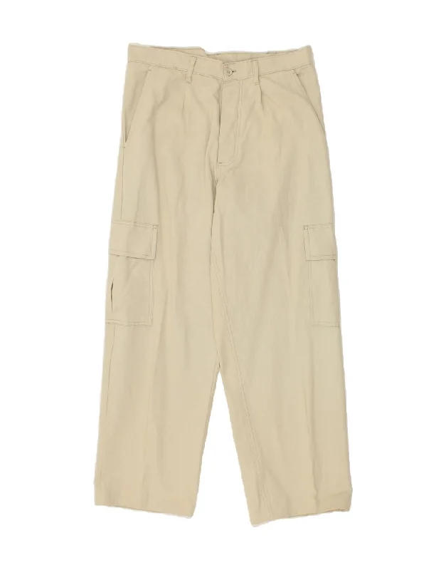 VINTAGE Womens Pantalone Straight Cargo Trousers Medium W32 L27 Beige Trousers Custom Made VINTAGE Womens Pantalone Straight Cargo Trousers Medium W32 L27 Beige Trousers Custom Made