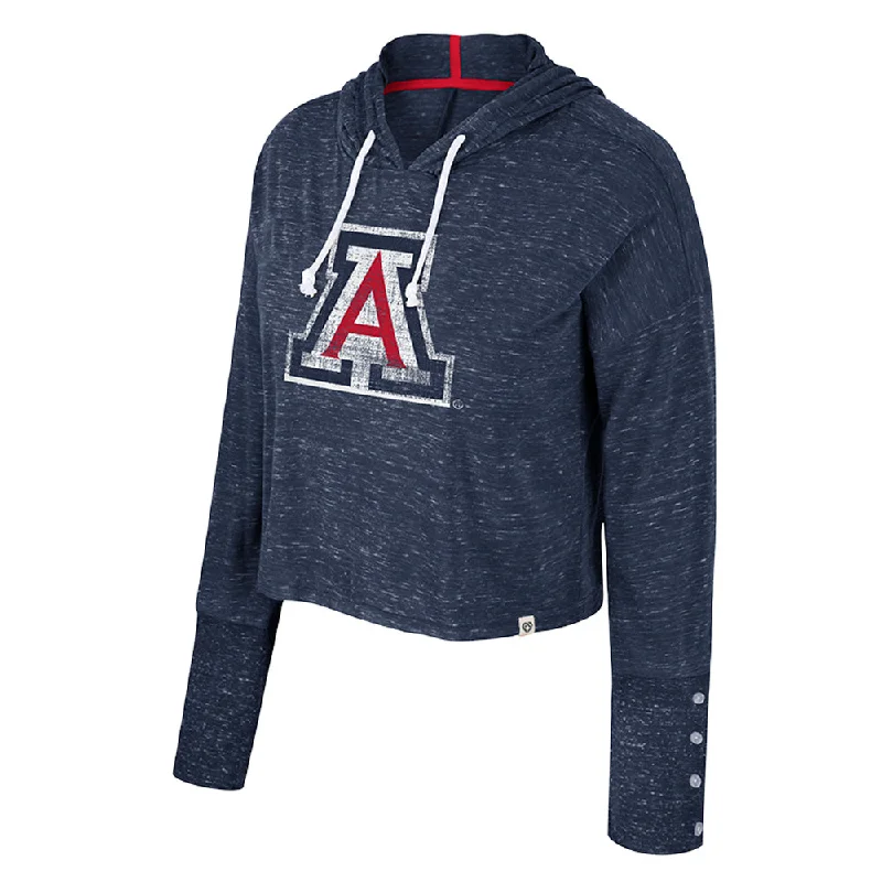 NCAA Arizona Wildcats Women's Colosseum High Society Crop Pullover Hoodie Hoodie with Emblem Brand Identity NCAA Arizona Wildcats Women's Colosseum High Society Crop Pullover Hoodie Hoodie with Emblem Brand Identity