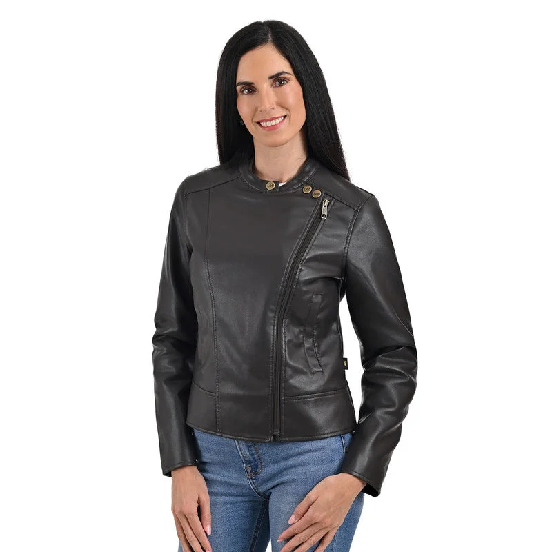 LEE Women's Biker Classic Flap Jacket Nylon Jacket Polyester Jacket Spandex Jacket