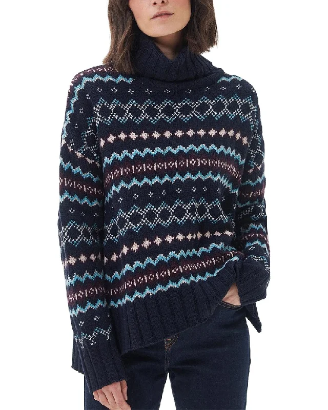 Barbour Wool-Blend Sweater Hooded Sweater Collared Sweater Shawl Collar