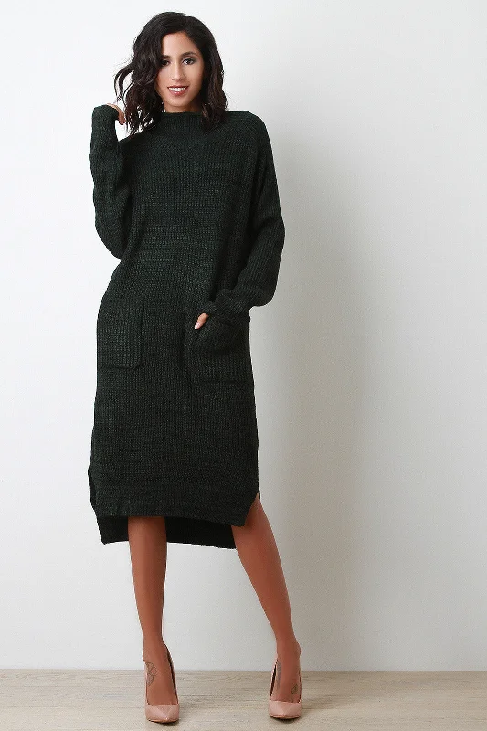 Oversize Sweater Dress Real Fur Shearling Chenille
