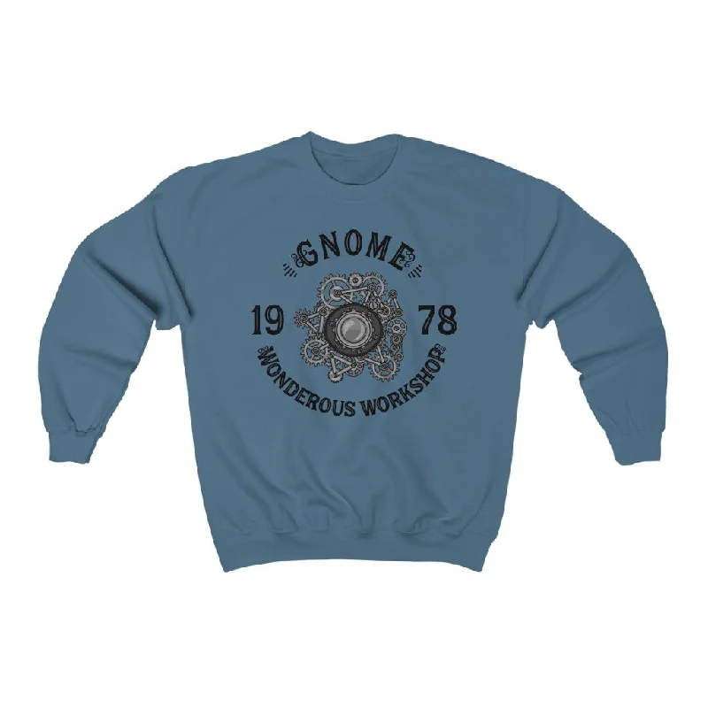 Gnome Sweatshirt Hoodie with Cuffed Sleeves Snug Secure