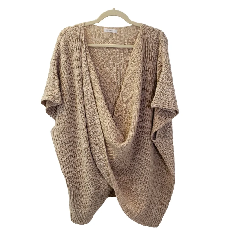 Anthropologie Wool Blend Ribbed Criss-Cross Poncho Sweater Mesh Sweater Canvas Denim