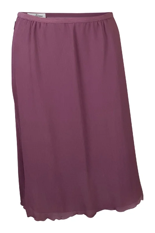 VALENTINO Vintage Purple Silk Skirt (UK 6) tulle skirt dreamy