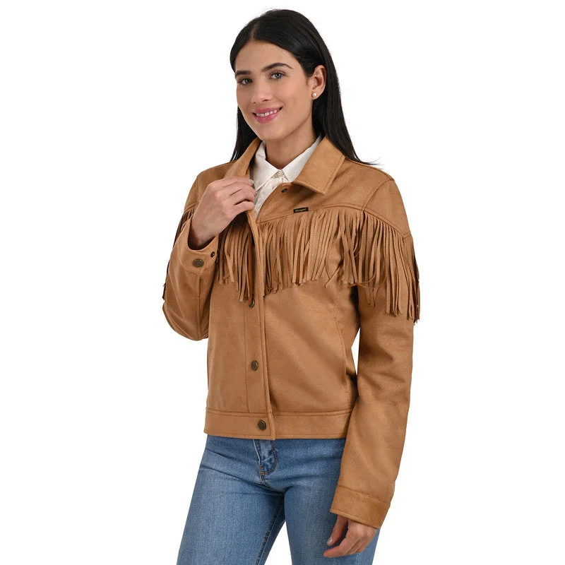 Wrangler Women's Western Style Fringed Jacket Front Pockets Side Pockets Patch Pockets Wrangler Women's Western Style Fringed Jacket Front Pockets Side Pockets Patch Pockets