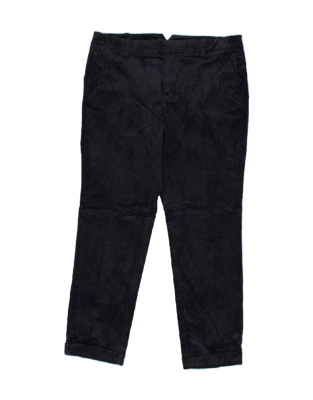MASSIMO DUTTI Womens Slim Corduroy Trousers EU 42 Large W34 L27 Navy Blue Skinny Trousers Denim Stretchy