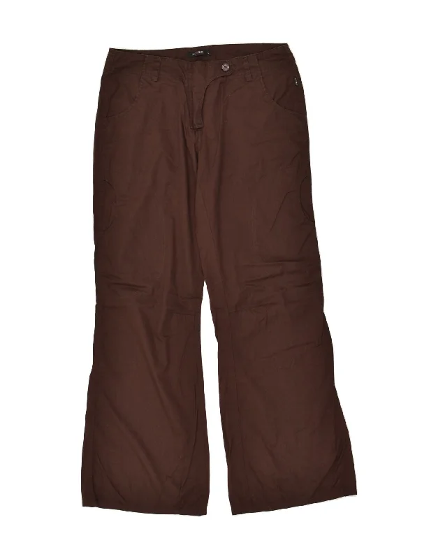 VINTAGE Womens Flare Casual Trousers Large W34 L32 Brown Cotton Trousers Mesh Breathable VINTAGE Womens Flare Casual Trousers Large W34 L32 Brown Cotton Trousers Mesh Breathable