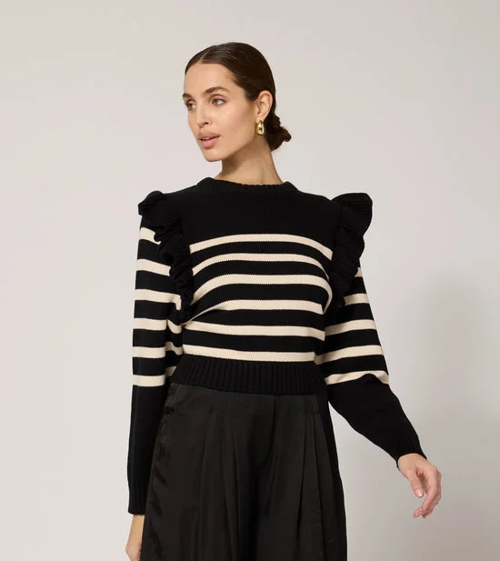 Blair Sweater - Black/Ivory Polka Dot Checkered Tartan