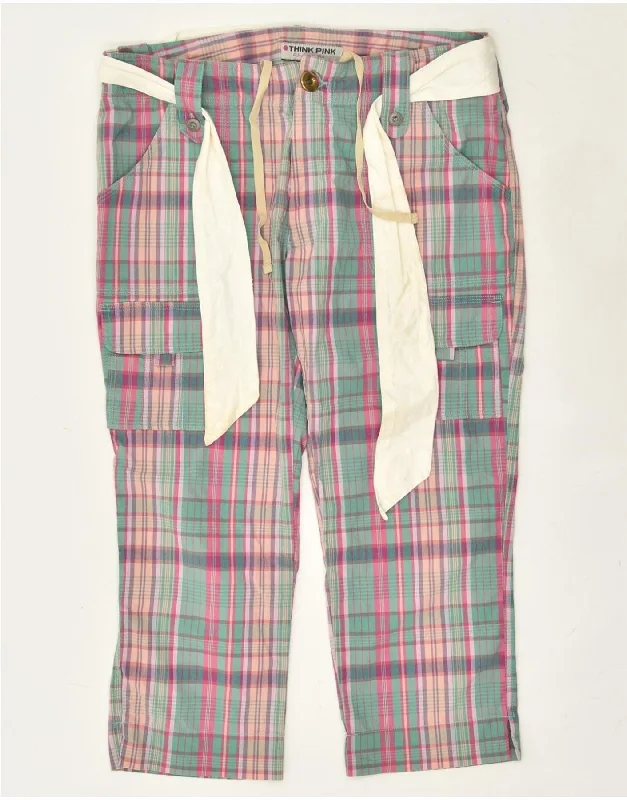 THINK PINK Womens Capri Slim Cargo Trousers IT 46 Large W33 L32 Green Trousers Palazzo Wide Leg THINK PINK Womens Capri Slim Cargo Trousers IT 46 Large W33 L32 Green Trousers Palazzo Wide Leg