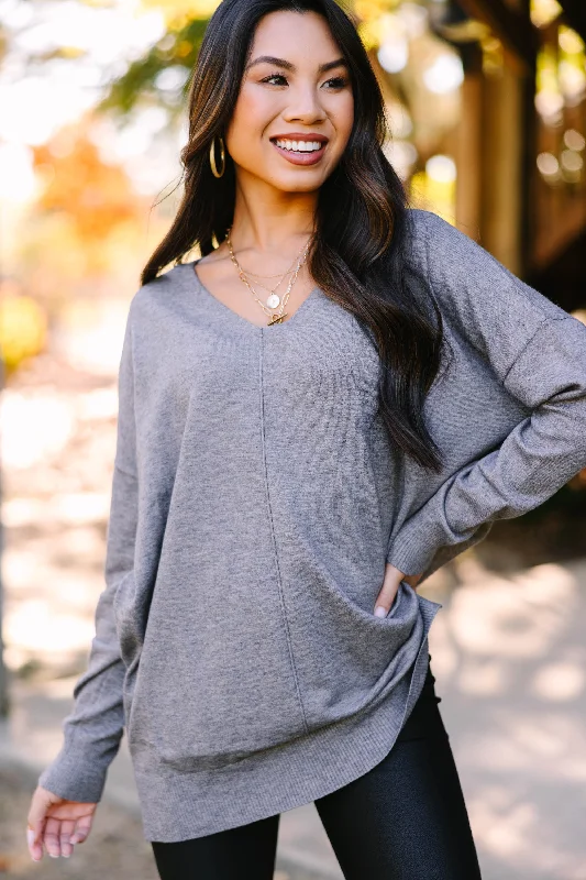 I Could Be Silver Gray Sweater Sweater Knitwear Pullover