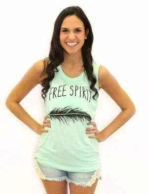 Free Spirit Feather Tank Top lounge tank top