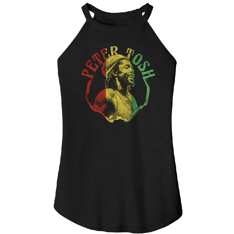 Women Exclusive PETER TOSH Rocker Tank, Rasta Colors fitted tank top