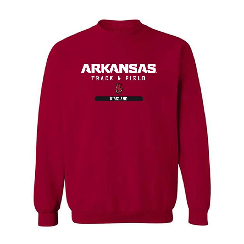 Arkansas - NCAA Women's Track & Field : Morgan Kirkland - Classic Shersey Crewneck Sweatshirt Hoodie with Hem Fringe Bohemian Relaxed Arkansas - NCAA Women's Track & Field : Morgan Kirkland - Classic Shersey Crewneck Sweatshirt Hoodie with Hem Fringe Bohemian Relaxed