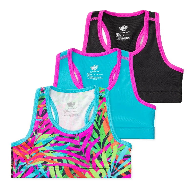 Layla Girls Racerback Cropped Tank (3-Pack) open back tank