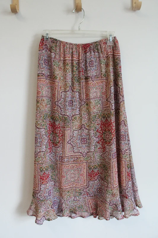 Christopher & Banks Multi-Colored Flowy Skirt | S cashmere skirt plush