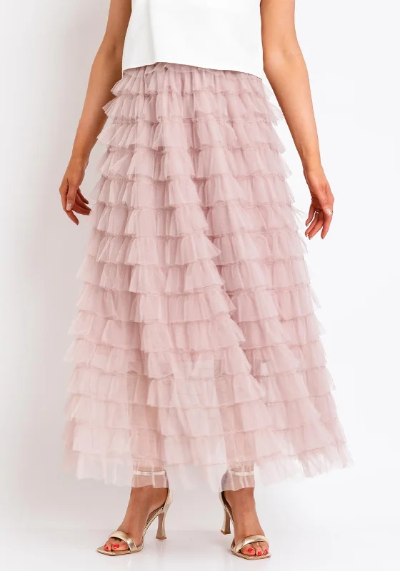 The Sofia Collection Tier Tulle Skirt, Rose lace skirt intricate
