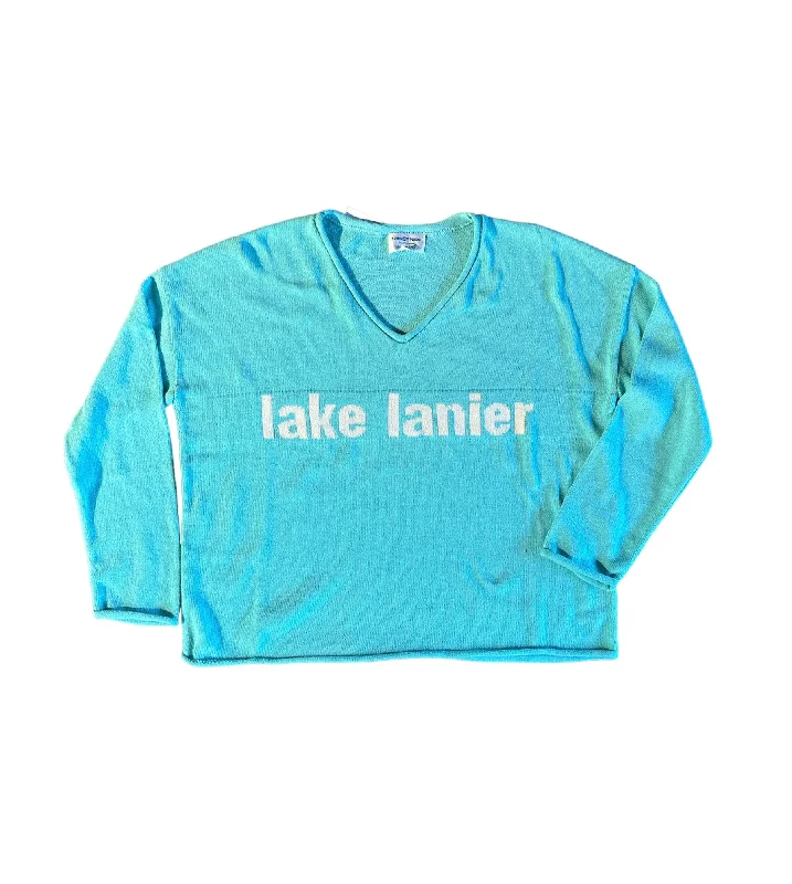 Lake Lanier V Neck Sweater Zippered Front Buttoned Front Snap Front
