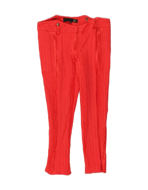 JUST CAVALLI Womens Slim Casual Trousers EU 40 Medium W30 L22 Red Cotton Trousers Summer Linen JUST CAVALLI Womens Slim Casual Trousers EU 40 Medium W30 L22 Red Cotton Trousers Summer Linen
