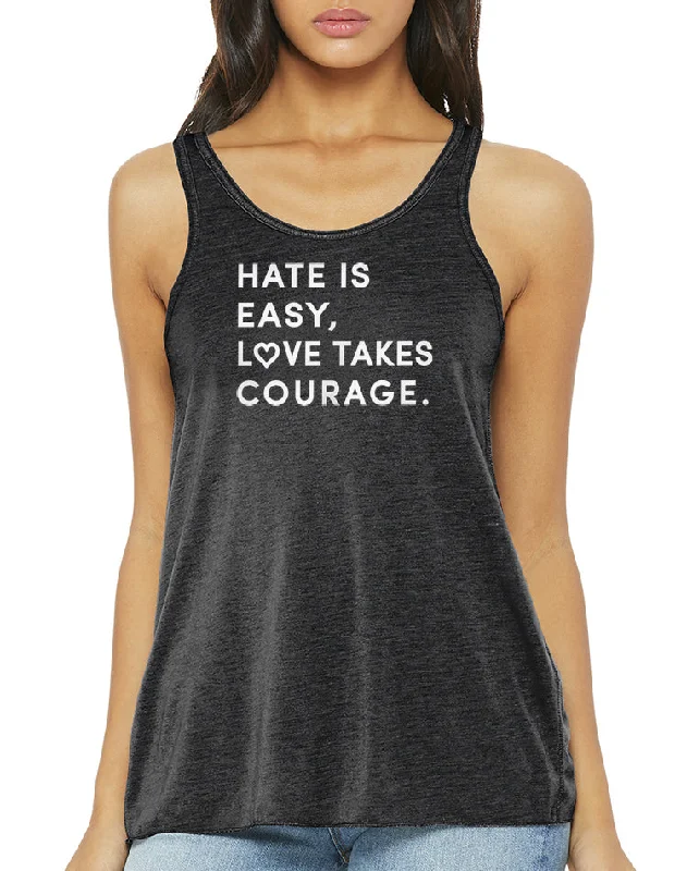 Women's Love Takes Courage Slub Flow Tank print tank top