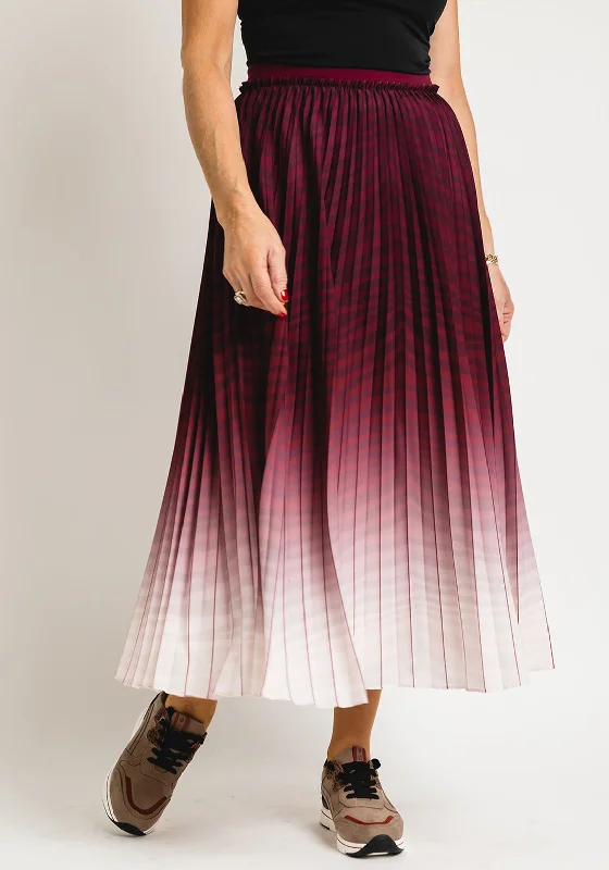 Ted Baker Womens Poliina Pleated Ombre Skirt, Oxblood corduroy skirt durable