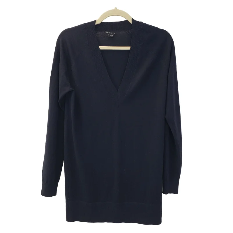 Theory Wool Blend V-Neck Tunic Sweater Size Small Thin Thick Dense