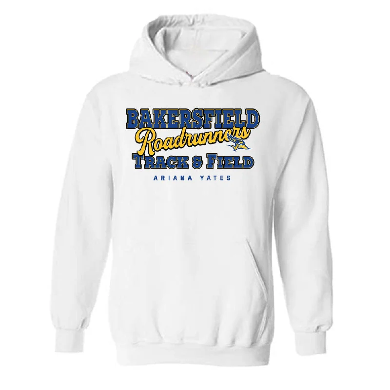 CSU Bakersfield - NCAA Women's Track & Field : Ariana Yates - Classic Fashion Shersey Hooded Sweatshirt Hoodie with Back Slit Movement Comfort CSU Bakersfield - NCAA Women's Track & Field : Ariana Yates - Classic Fashion Shersey Hooded Sweatshirt Hoodie with Back Slit Movement Comfort