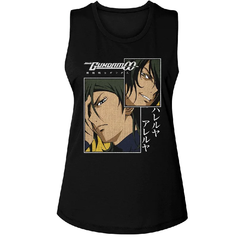 MOBILE SUIT GUNDAM Tank Top, Allelujah Hallelujah low neck tank
