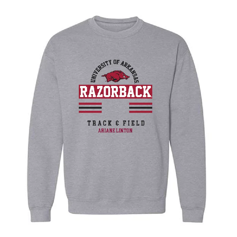 Arkansas - NCAA Women's Track & Field : Ariane Linton - Classic Fashion Shersey Crewneck Sweatshirt Hoodie with Drawcord Adjustable Secure Arkansas - NCAA Women's Track & Field : Ariane Linton - Classic Fashion Shersey Crewneck Sweatshirt Hoodie with Drawcord Adjustable Secure