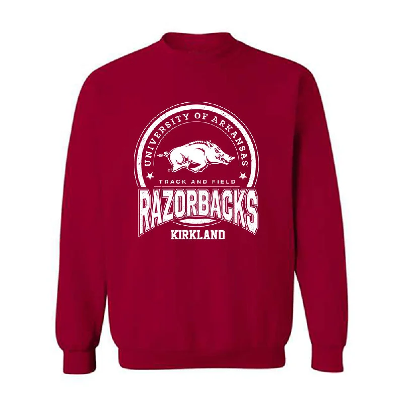 Arkansas - NCAA Women's Track & Field : Morgan Kirkland - Sports Shersey Crewneck Sweatshirt Hoodie with Hem Embroidery Detailed Premium