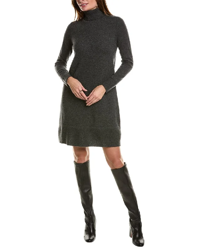 Forte Cashmere Turtleneck Cashmere Sweaterdress Welt Pockets Slit Pockets Flap Pockets Forte Cashmere Turtleneck Cashmere Sweaterdress Welt Pockets Slit Pockets Flap Pockets