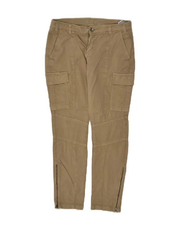 VINTAGE Womens Slim Cargo Trousers IT 44 Medium W30 L28 Beige Cotton Trousers Harem Relaxed Fit VINTAGE Womens Slim Cargo Trousers IT 44 Medium W30 L28 Beige Cotton Trousers Harem Relaxed Fit
