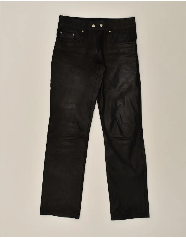 HIGHWAY 1 Womens Straight Leather Trousers EU 34 XS W28 L30 Black Leather Trousers Canvas Durable HIGHWAY 1 Womens Straight Leather Trousers EU 34 XS W28 L30 Black Leather Trousers Canvas Durable