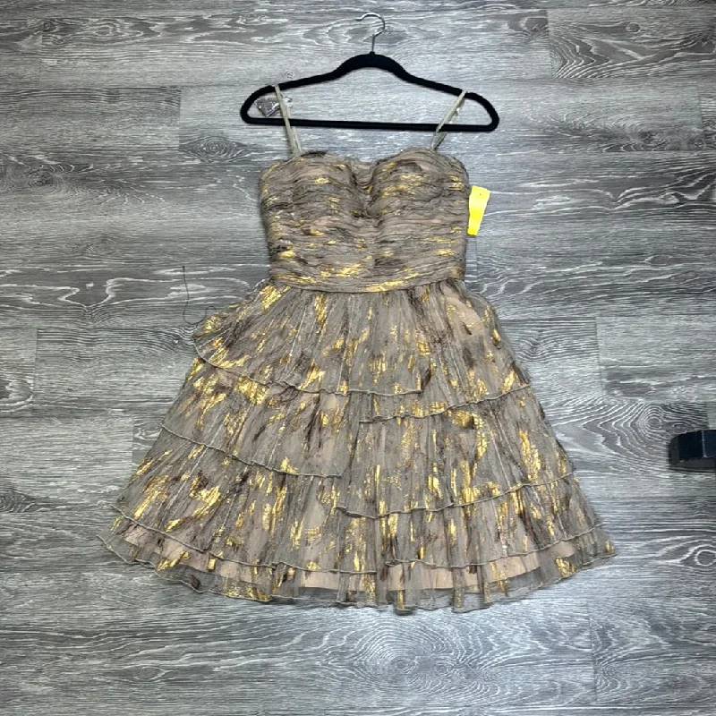 Aiden Mattox Metallic Ruffle Dress - size 4