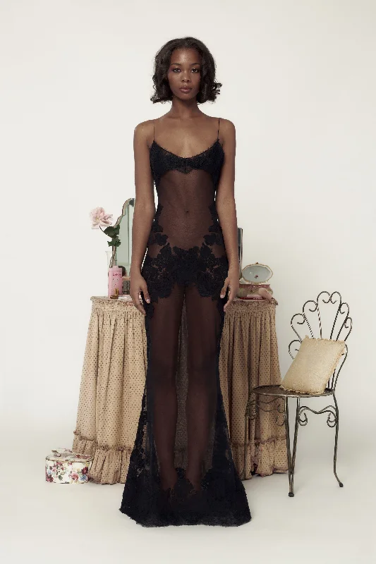 Anemone Gown Noir