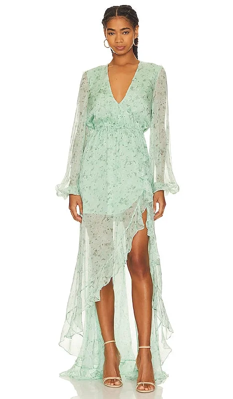 CAROLINE CONSTAS Liv Gown in Mint